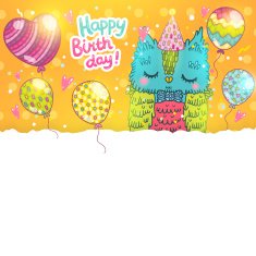 Happy Birthday greeting background with an owl N3