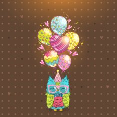Happy Birthday greeting background with an owl N4