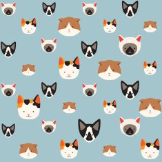Cute cats vector pattern N3