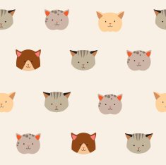 Cute cats vector pattern N4