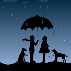 Kids with an umbrella N2