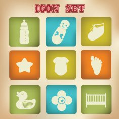 Baby & Toy icons vector