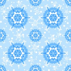 Retro Seamless winter background with snowflakes