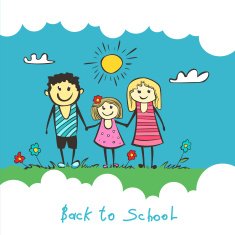 Back to school Parents are a child in happy N3