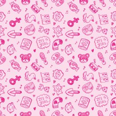 seamless doodle baby pattern background N6