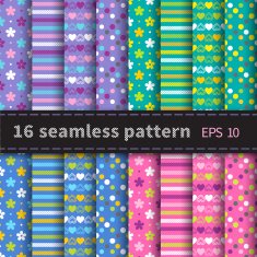 Set of 16 colorful seamless N3