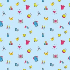 Vector colorful baby and pregnancy seamless pattern in cartoon style