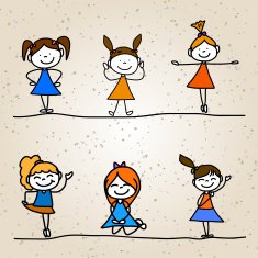 hand drawing cartoon character happy kids N10