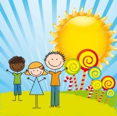 children and candies
