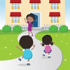 Children back home from school
