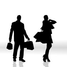 Vector silhouette of couple N16