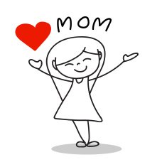 hand drawing cartoon happy mother's day