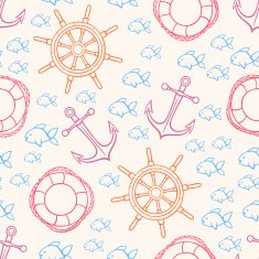 cute seamless marine background