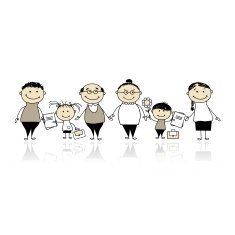 Back to school children with parents