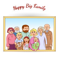 Happy family framed portrait
