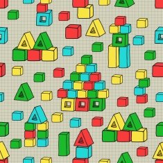 Seamless pattern with cubes