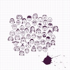 doodle set of faces