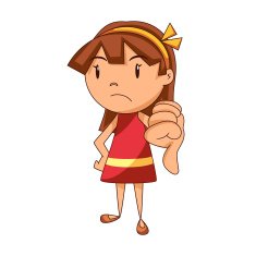 Girl thumbs down