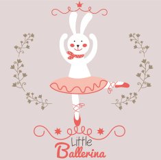 Sweet vector card - Little ballerina N2