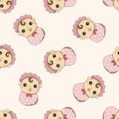 person character baby cartoon seamless pattern background N10