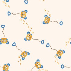 baby toy rattle cartoon seamless pattern background N8