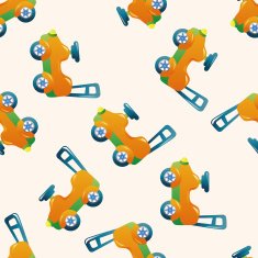 Baby walker cartoon seamless pattern background N6