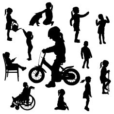 Vector silhouette of girl N66