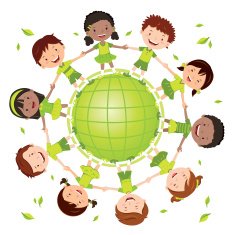 Diverse kids for greener world Earth day!