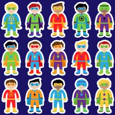 Set of Boy Superheroes in Vector Format N4