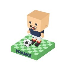 soccer boy block isometric cartoon character N44