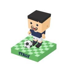 soccer boy block isometric cartoon character N46