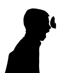 Vector silhouette of a boy N71