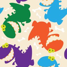 seamless dinosaurs cute