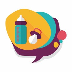 Baby bottle flat icon with long shadow EPS 10 N103