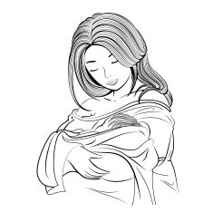 Young mother holding her baby