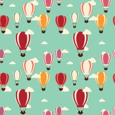 Background with hot air balloons seamless pattern N2
