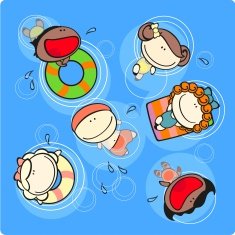 Kids in a swimming pool