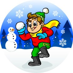 Kid Throwing Snowball N3