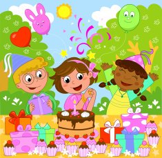 Girl at birthday party