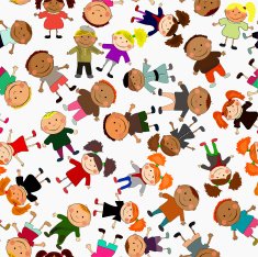 vector seamless background with kids N3