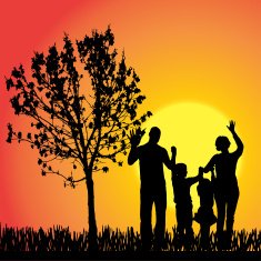 Vector silhouette of family N207