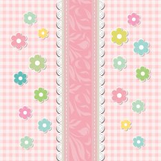 Beautiful baby floral greeting card vector