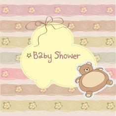 baby shower card with teddy N2