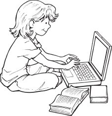 Girl Using Computer N2 free image download