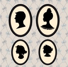 Family portrait silhouettes