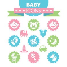 collection of universal baby icons