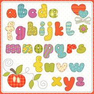 Colorful children alphabet of small letters