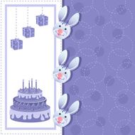 Rabbits in Birthday Card