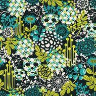 Cute skulls seamless pattern