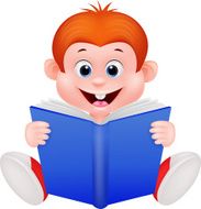 Cartoon Boy Reading A Book N3